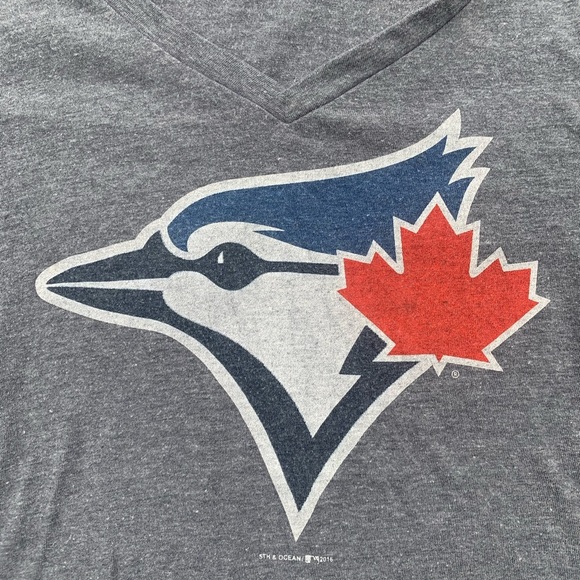 💚 Toronto Blue Jays V-Neck Graphic Tee by 5th & Ocean - Women’s XS - Picture 5 of 7